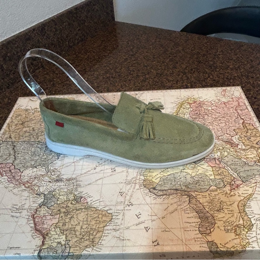 NWT or Box Women's Marc Jacobs New York Tassel Loafers Green Suede Sz: 7.5